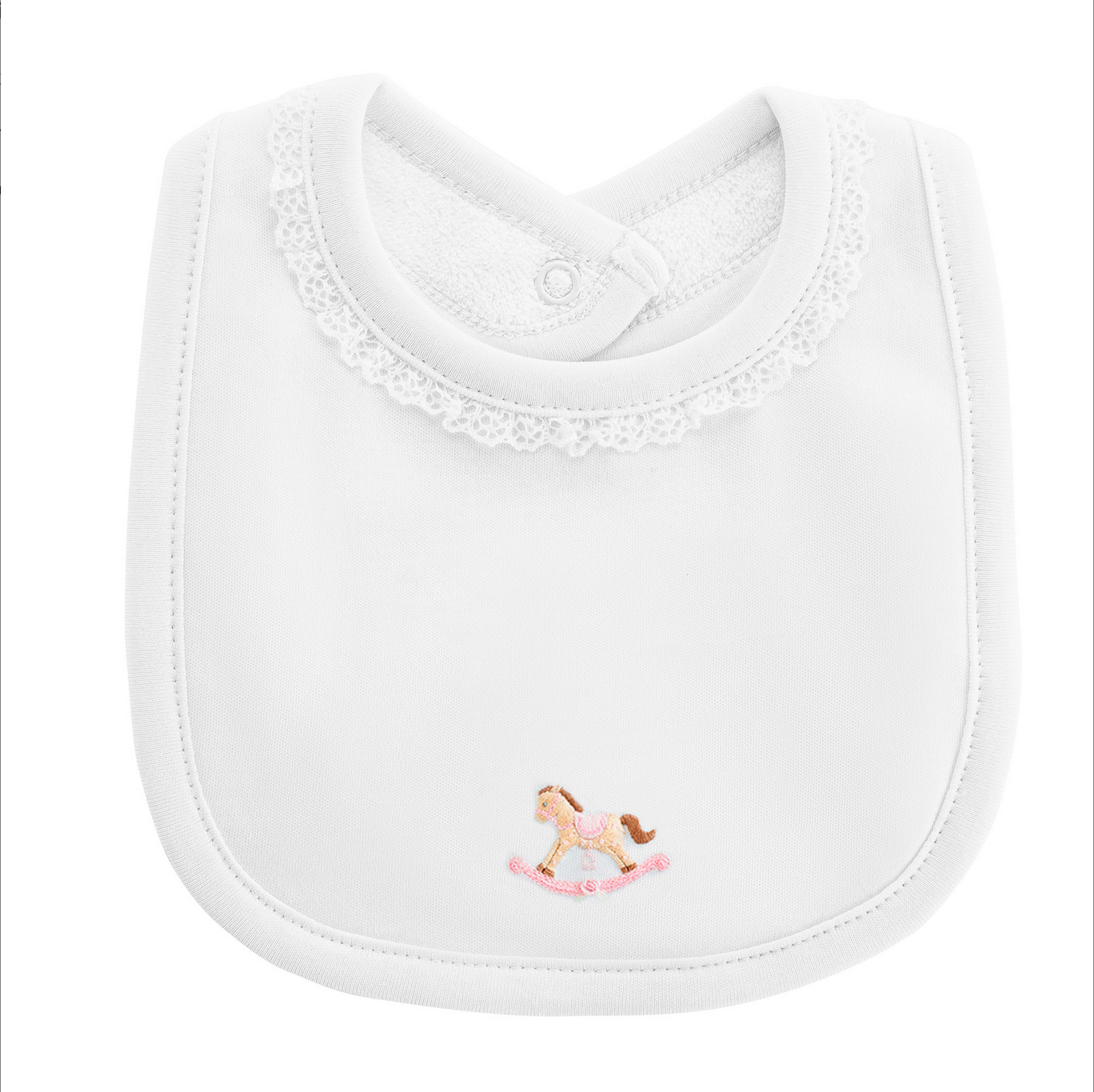 Embroidered Bib with Trim