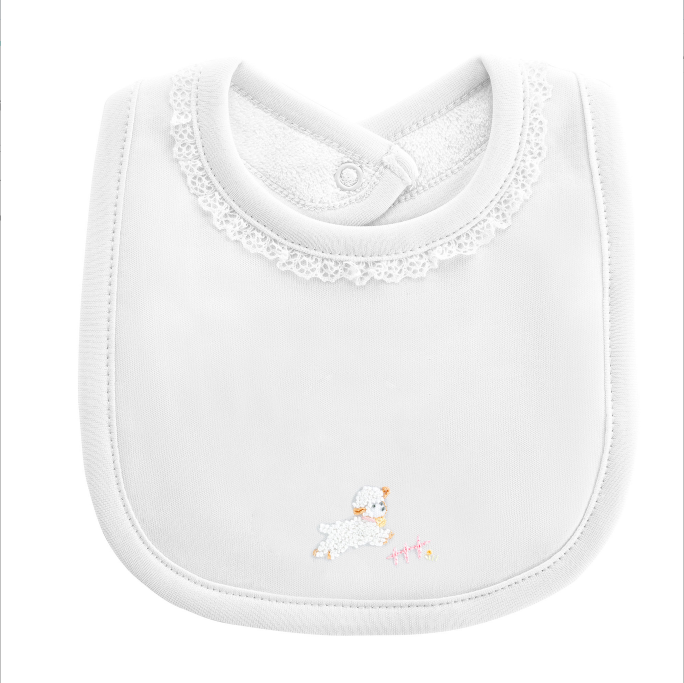 Embroidered Bib with Trim