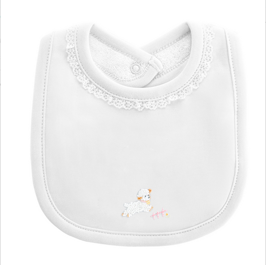 Embroidered Bib with Trim