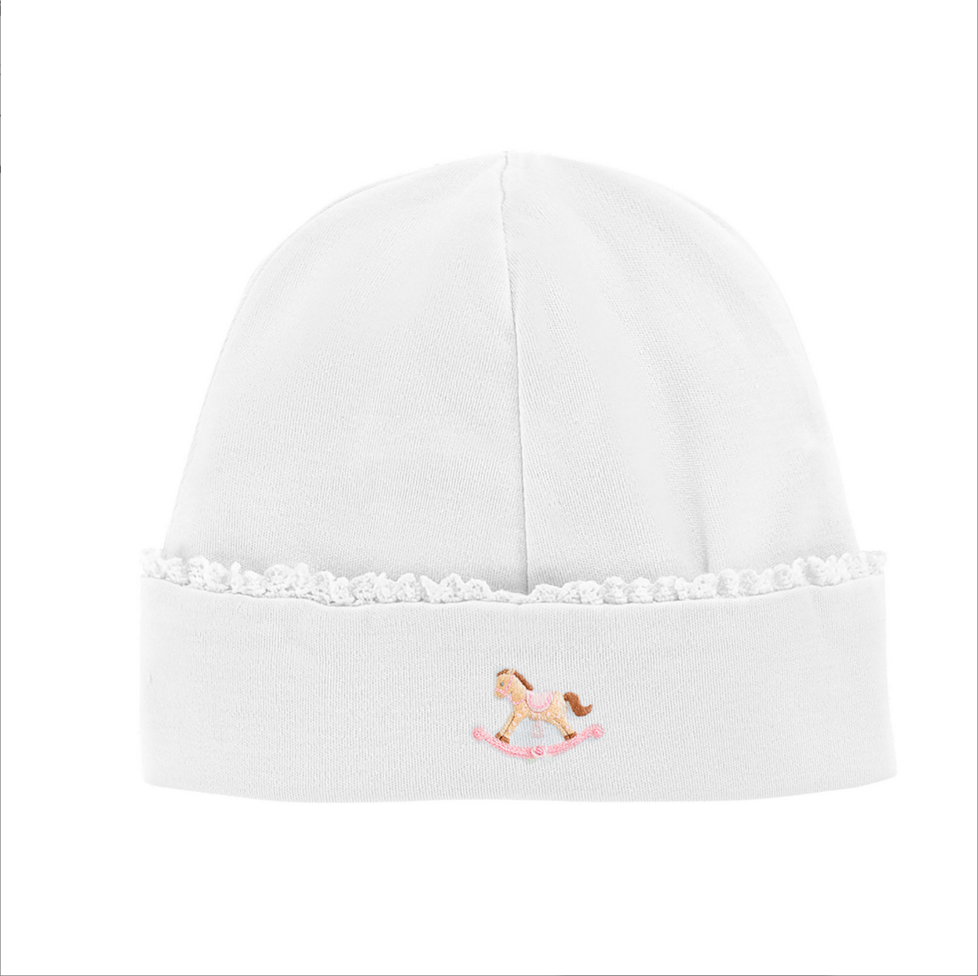 Embroidered Baby Hat with Trim