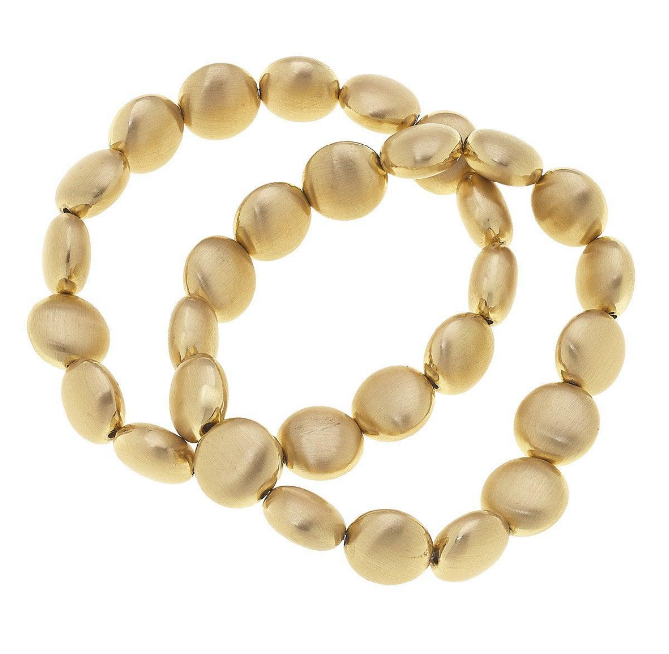 Beaded Stretch Bracelets - Satin Gold