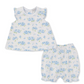 Blue Hydrangeas - Baby Sunsuit with Ruffles