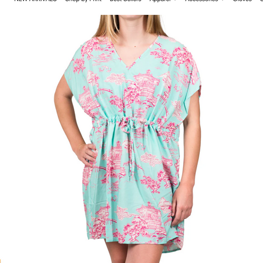 Teal and Pink Pagoda Cover-Up