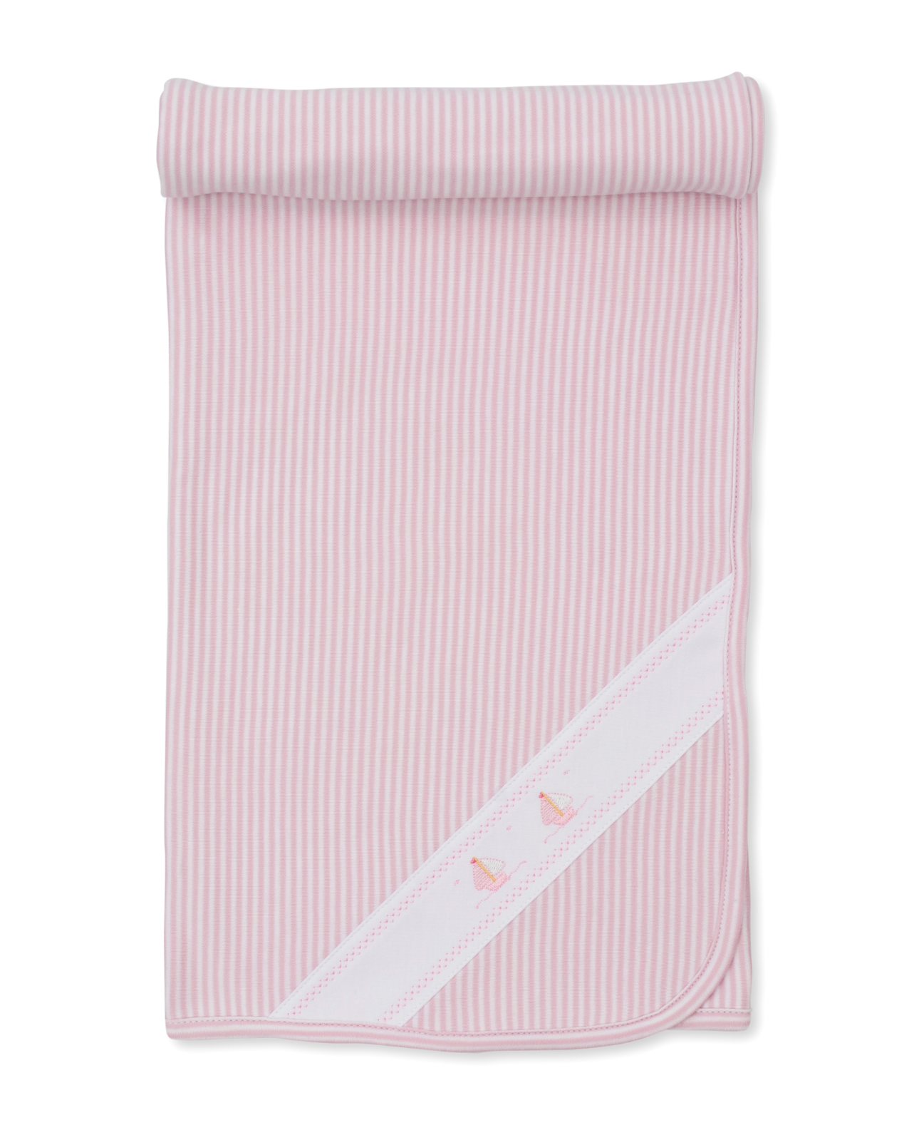 Kissy Kissy - Baby Blanket with Embroidered Sailboats - Pink or Blue