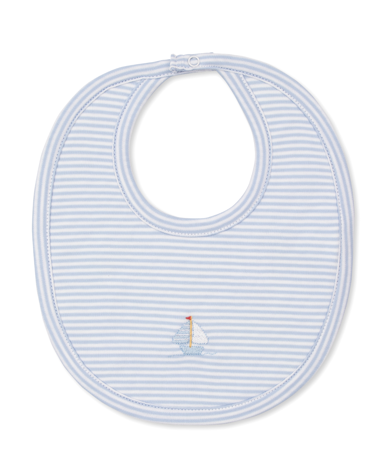 Kissy Kissy - Embroidered Sailboat Bib - Pink or Blue