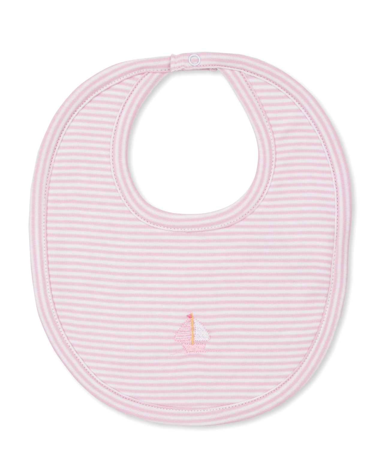 Kissy Kissy - Embroidered Sailboat Bib - Pink or Blue