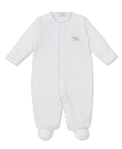 Kissy Kissy - Footie with Hand Embroidered Elephants - Three Colors