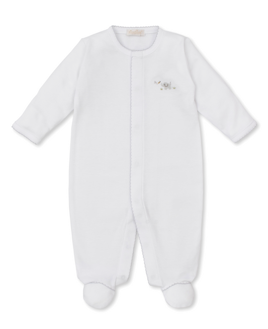 Kissy Kissy - Footie with Hand Embroidered Elephants - Three Colors