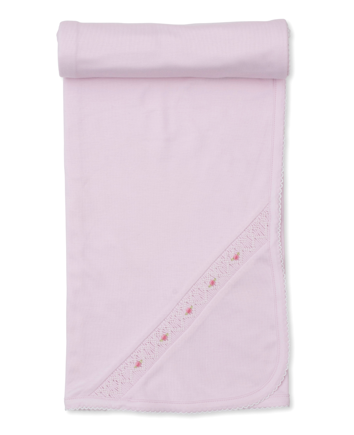 Kissy Kissy - Pink Hand Smocked Blanket with Rosettes