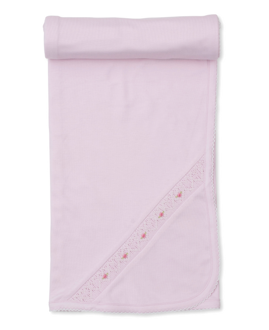 Kissy Kissy - Pink Hand Smocked Blanket with Rosettes