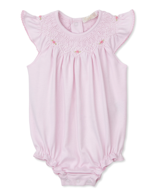 Kissy Kissy - Pink Hand Smocked Onesie with Rosettes