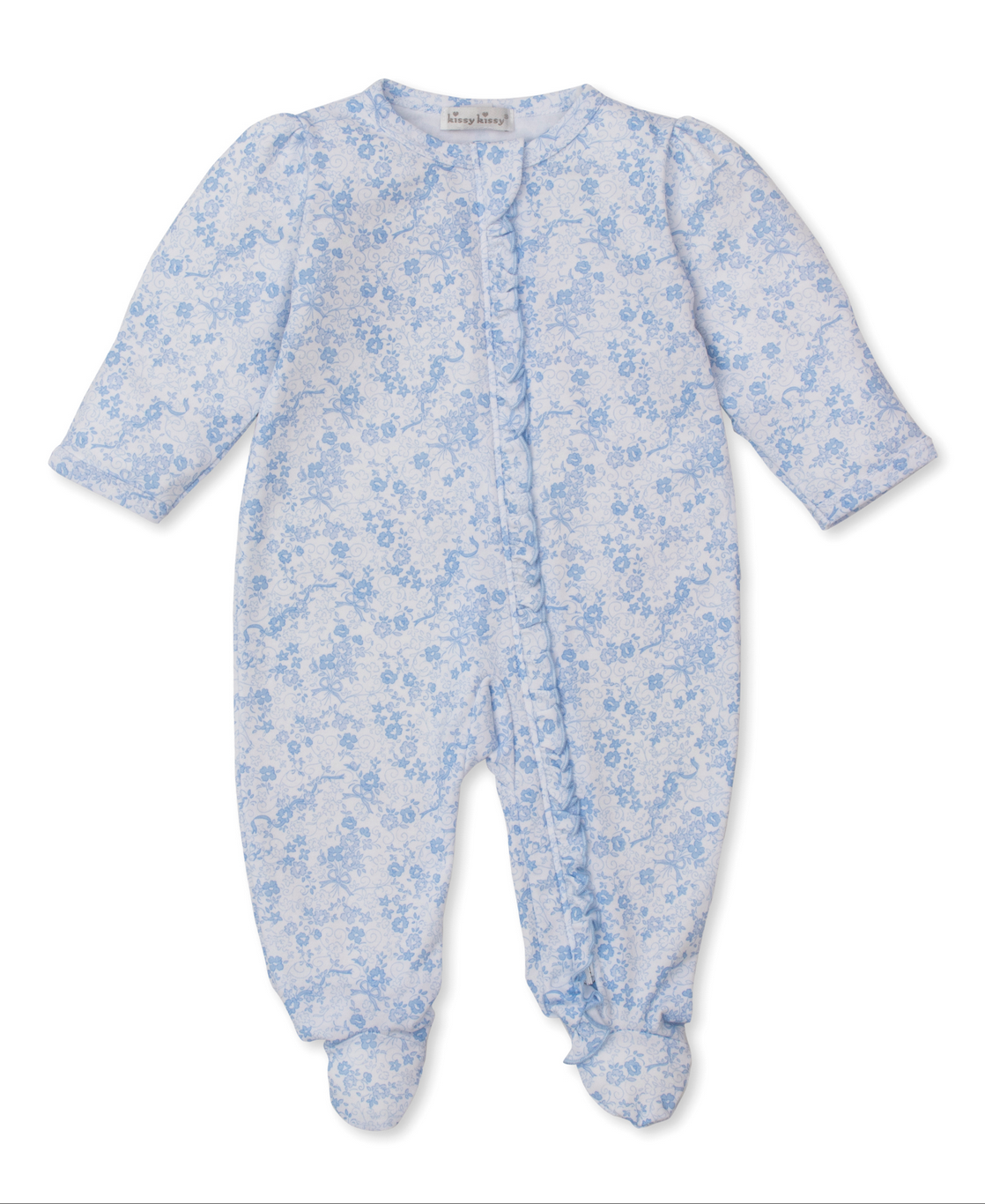 Kissy Kissy - Footie - Blue Floral Roses