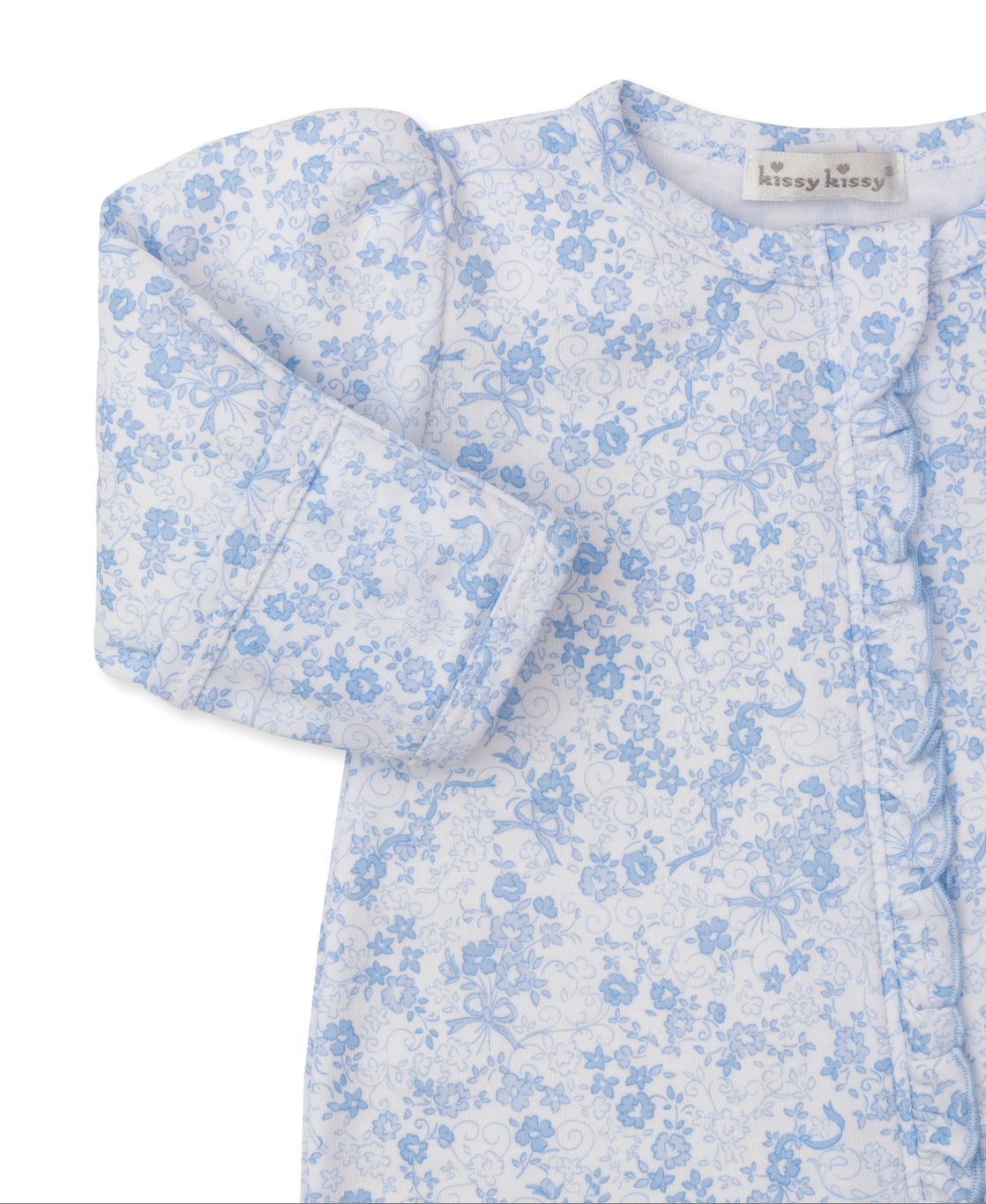 Kissy Kissy - Footie - Blue Floral Roses