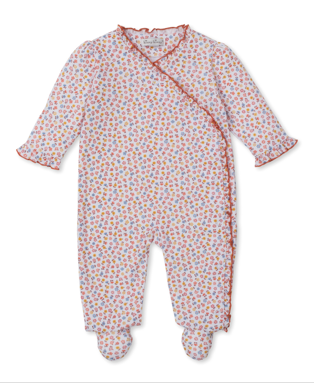 Kissy Kissy - Footie - Orange Floral