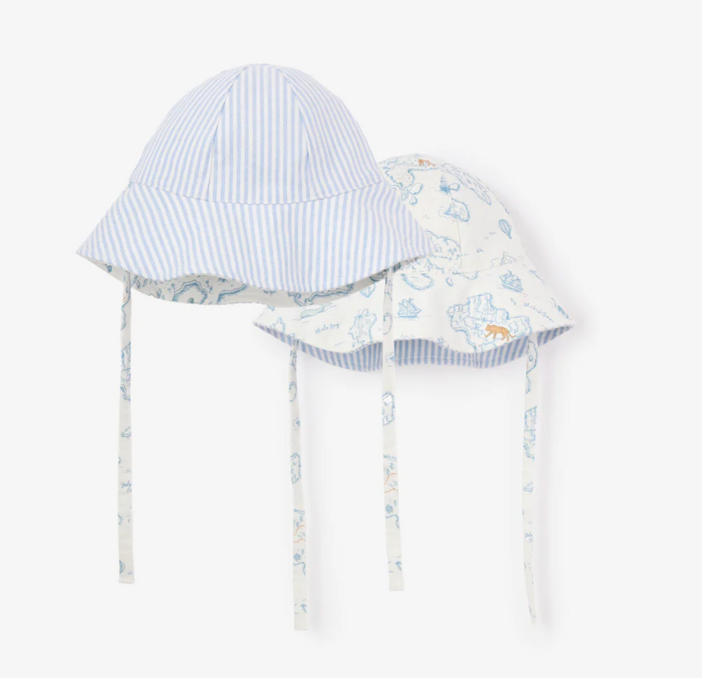Elegant Baby - Map Print Shortall and Sunhat