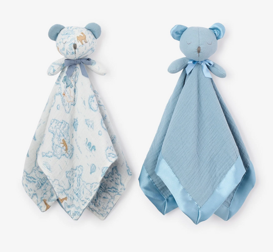 Elegant Baby - Muslin Map Bear Lovey