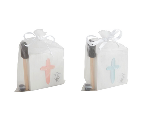 Cross Handprint Set - Blue or Pink