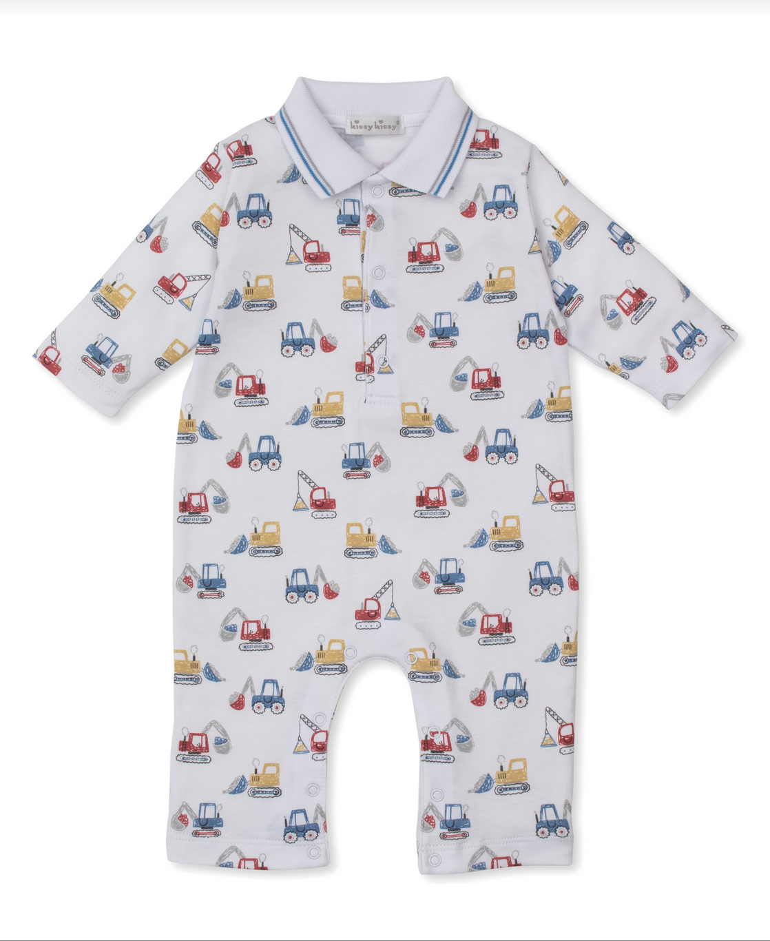 Kissy Kissy - Construction Diggers - Collared Playsuit