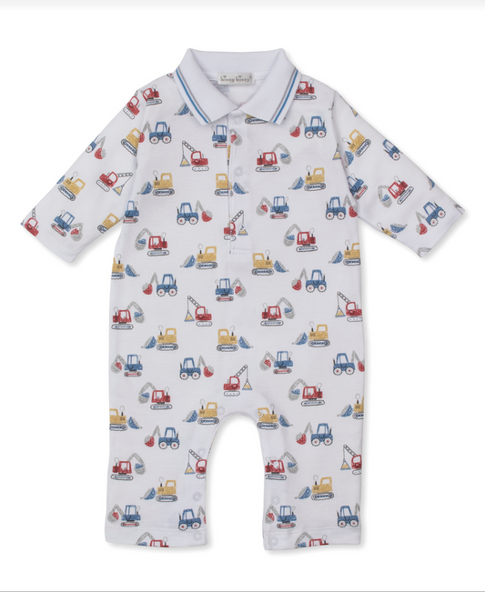 Kissy Kissy - Construction Diggers - Collared Playsuit