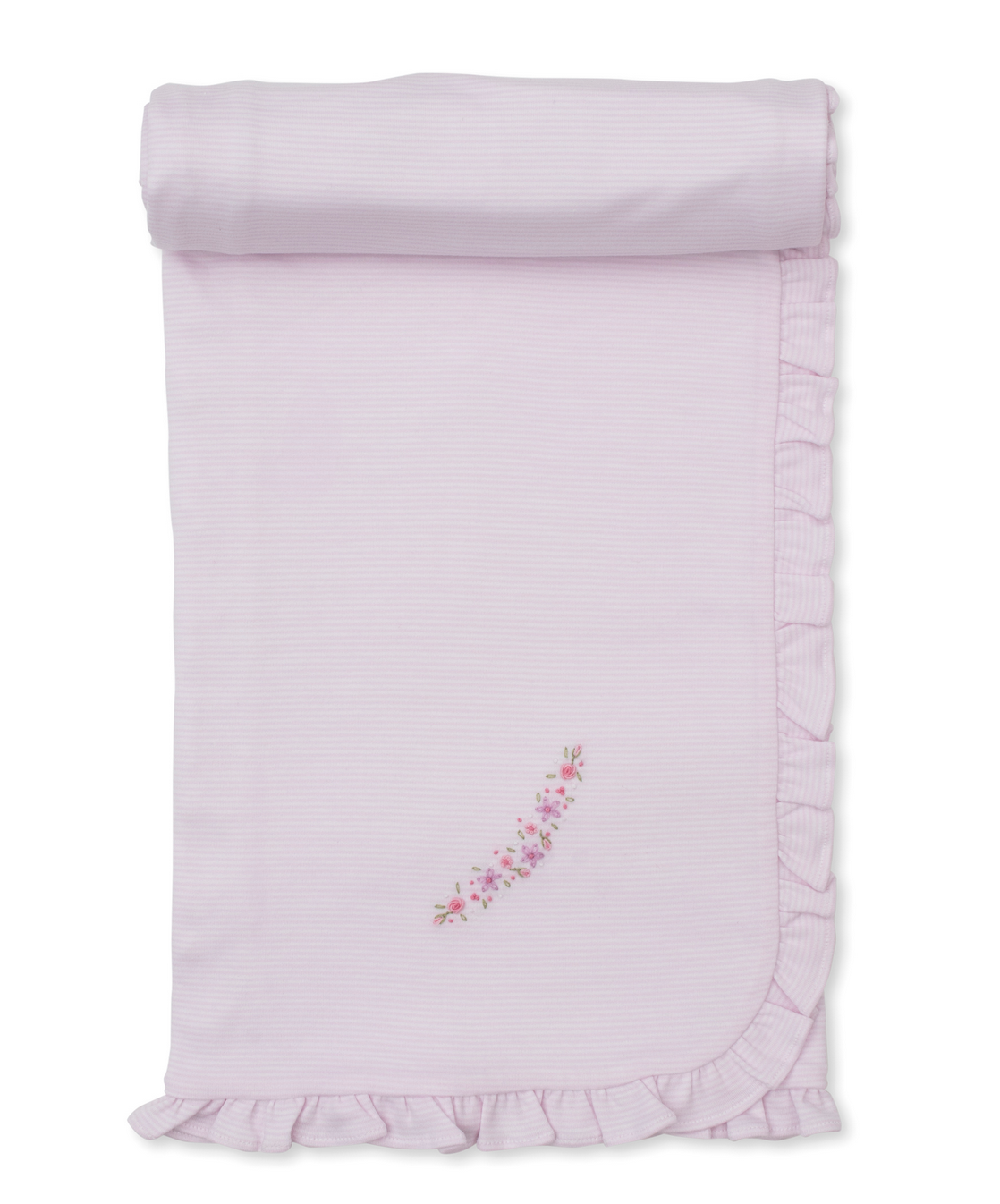 Kissy Kissy - Hand Embroidered Flowers - Blanket or Bib