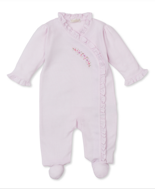 Kissy Kissy - Hand Embroidered Flowers - Footie