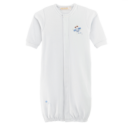Baby Club Chic - Embroidered Airplane - Converter Gown and Hat