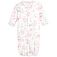 Baby Club Chic - Pink Toile Bunnies - Converter Gown with Ruffle Trim