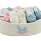 Baby Booties - Blue, Pink, White