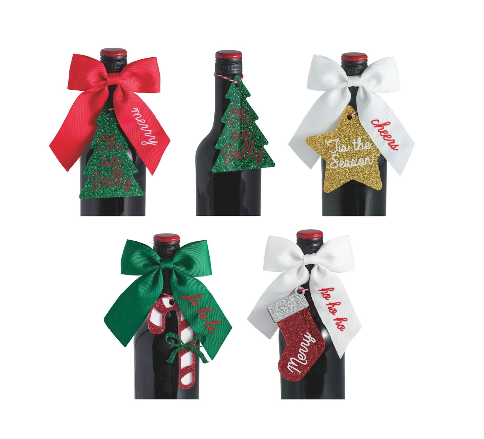 Wine Bottle Bow and Topper for Christmas