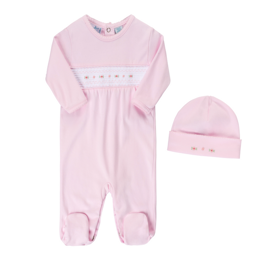 Feltman Brothers - Smocked Flower Romper with Hat