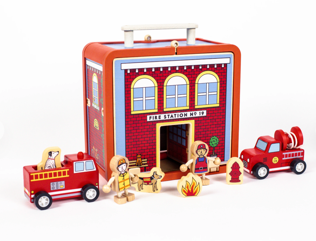 Fire House Case with Toys