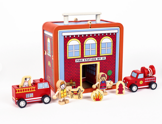 Fire House Case with Toys