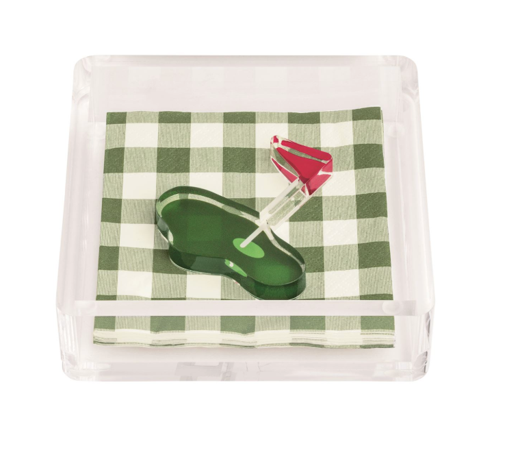 Acrylic Napkin Holder - Golf