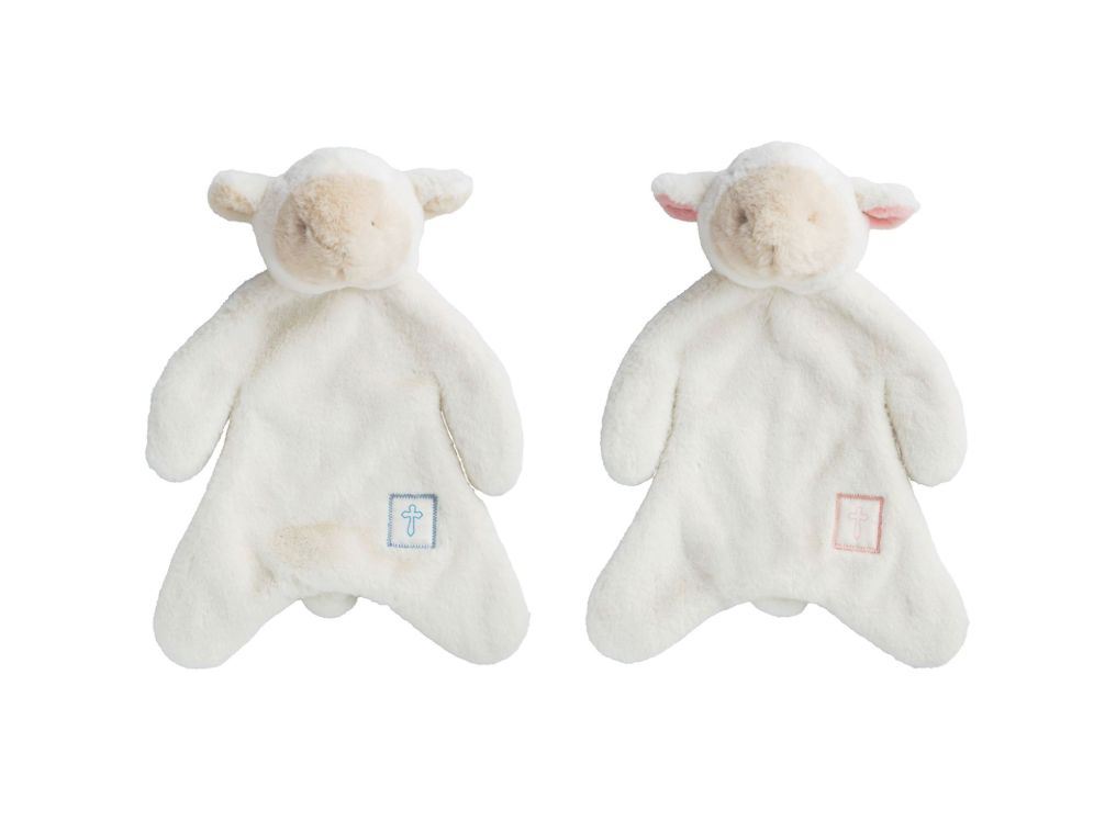 Lamb Lovie with Cross - Pink or Blue