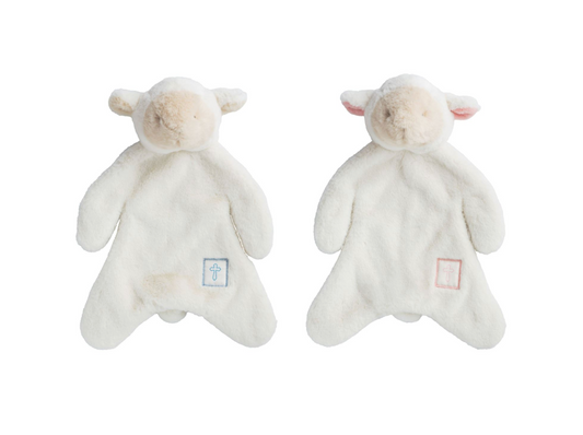 Lamb Lovie with Cross - Pink or Blue