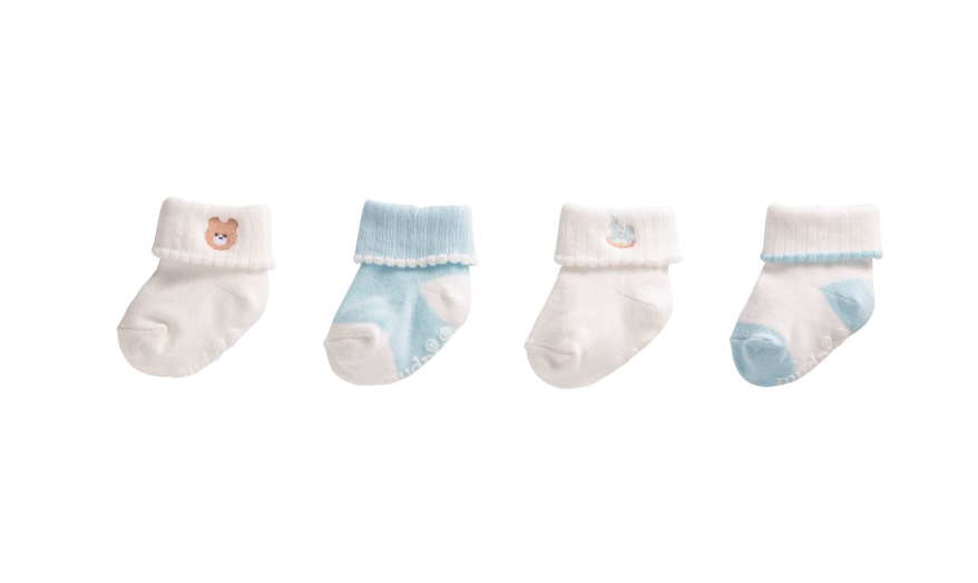 Blue Foldover Sock - Set of 4