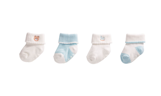 Blue Foldover Sock - Set of 4