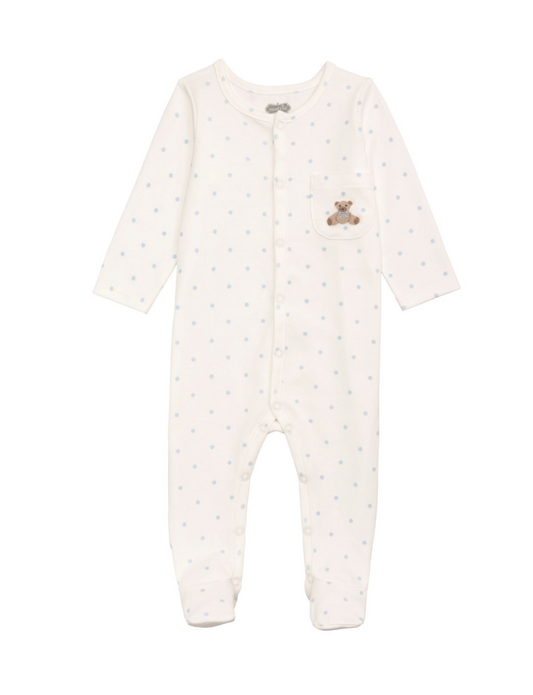 Teddy Bear Dot Footie