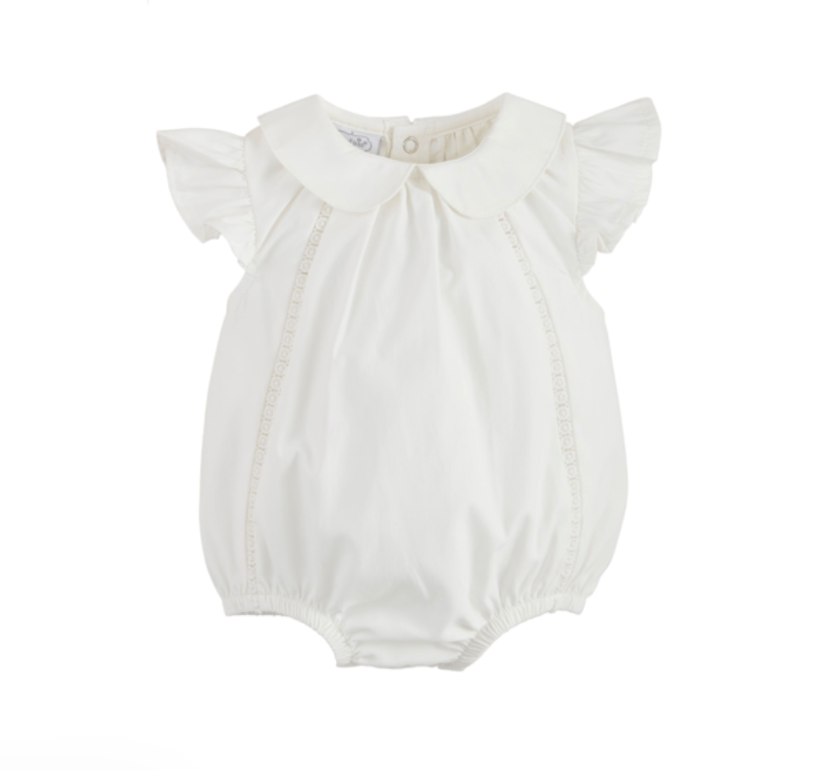Collared Poplin Baby Bubble - Pink or White