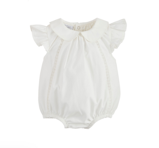 Collared Poplin Baby Bubble - Pink or White