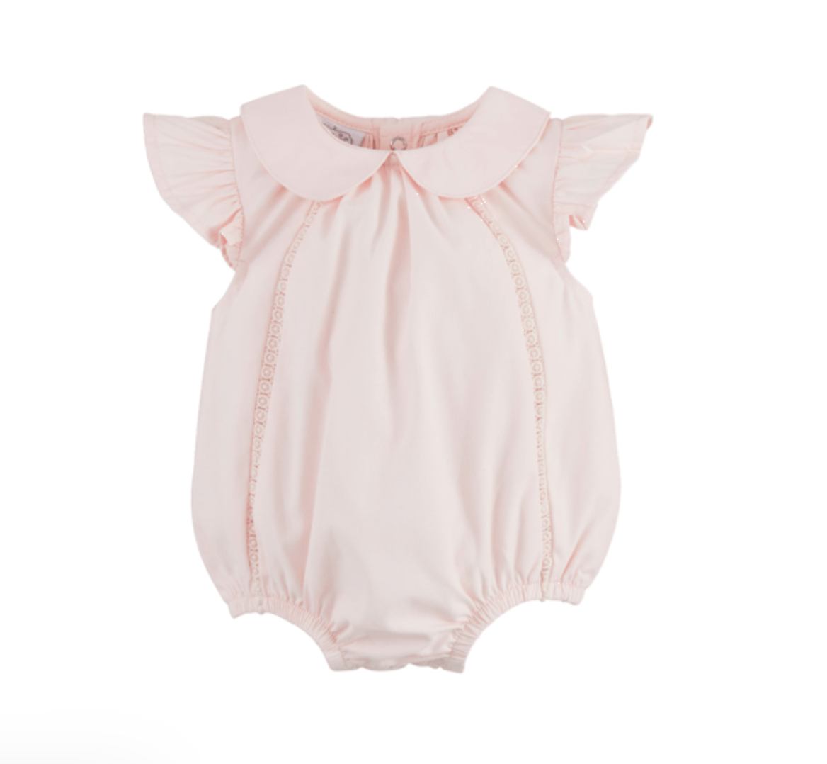 Collared Poplin Baby Bubble - Pink or White