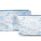 Toile Quilted Pouch - Blue - Two Sizes