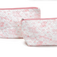 Toile Quilted Pouch - Pink - Two Sizes