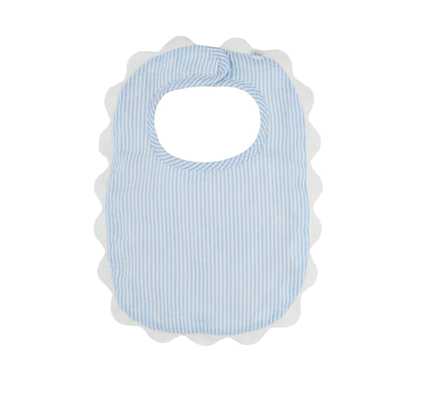 Seersucker Scallop Bib - Blue or Pink
