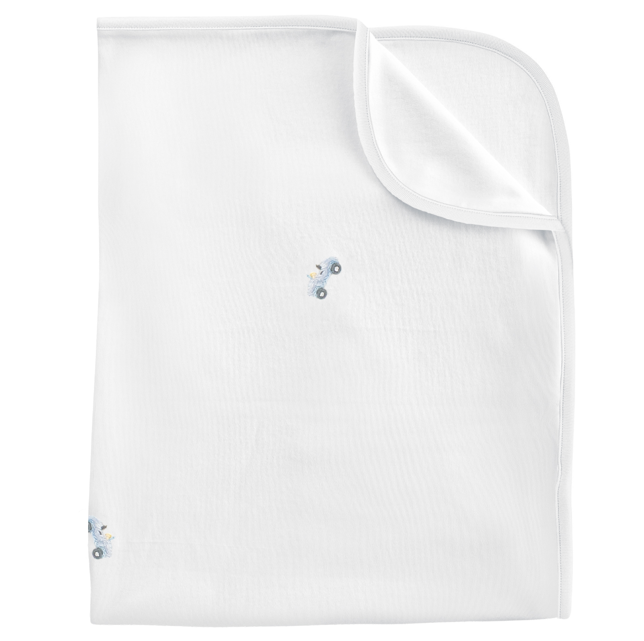 Baby Club Chic - Embroidered Cars on White Collection - Bib, Outfit, Blanket