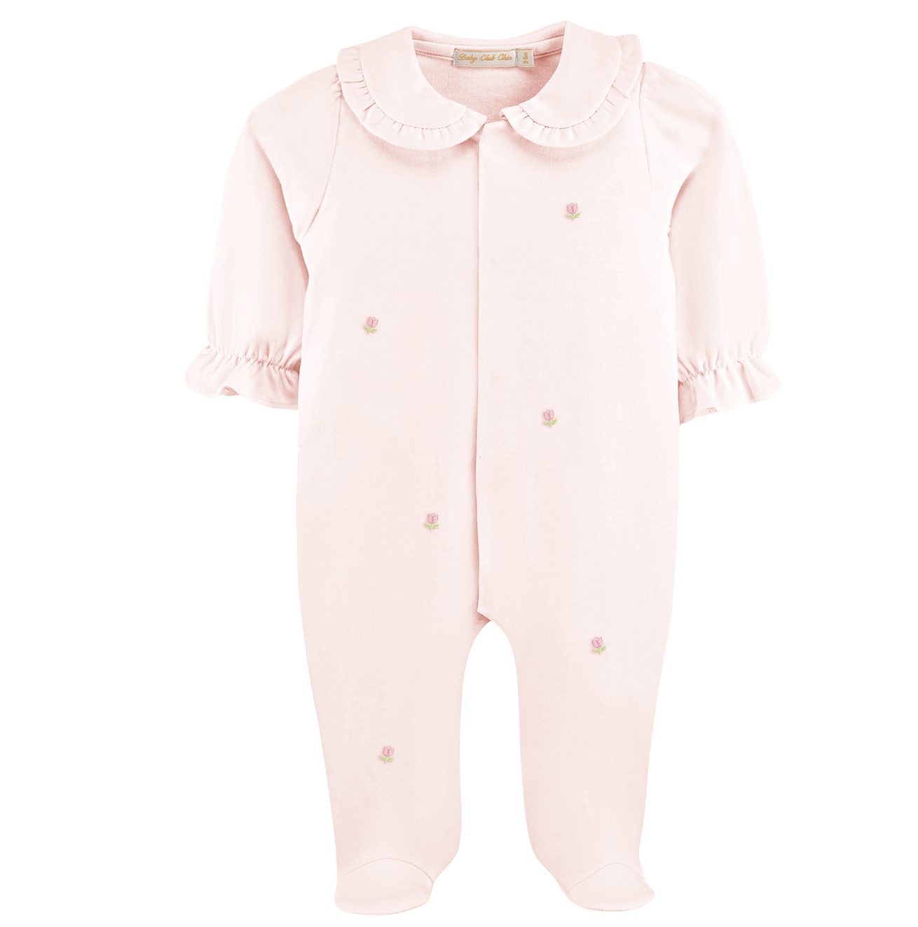 Baby Club Chic - Embroidered Tulip on Pink Collection - Bib, Outfit, Blanket