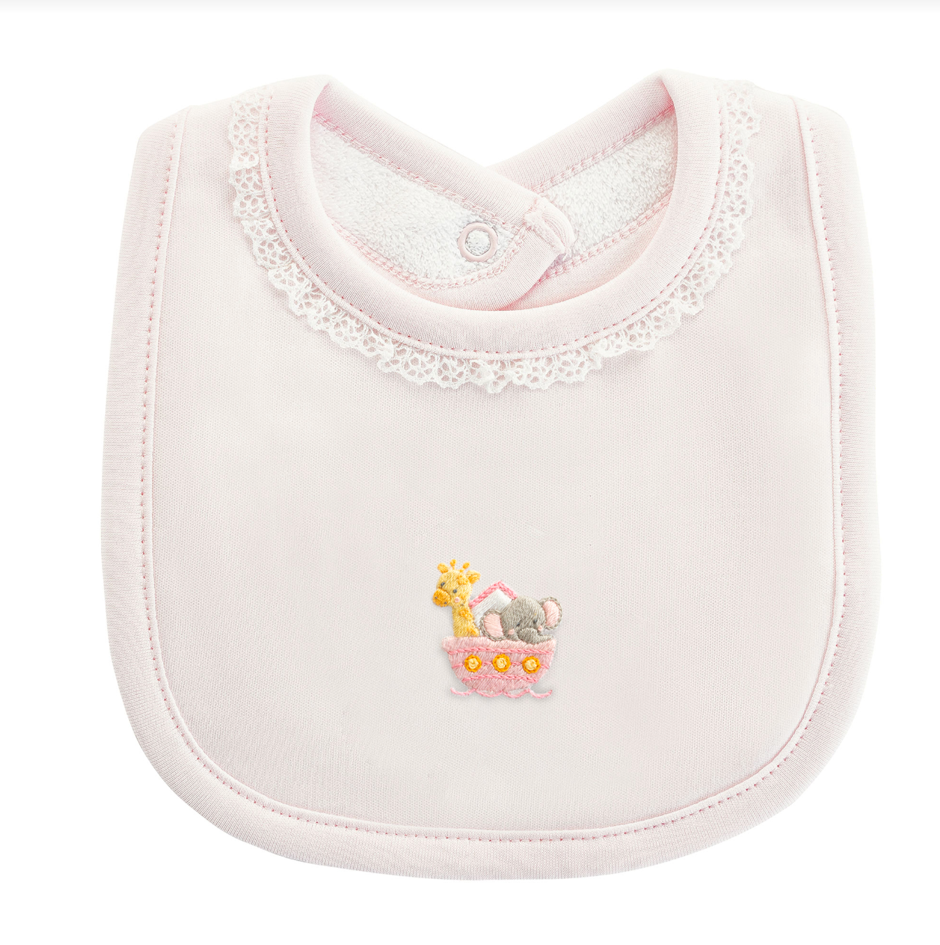 Baby Club Chic - Embroidered Noah's Ark on Pink Collection - Bib, Hat, Outfit, Blanket