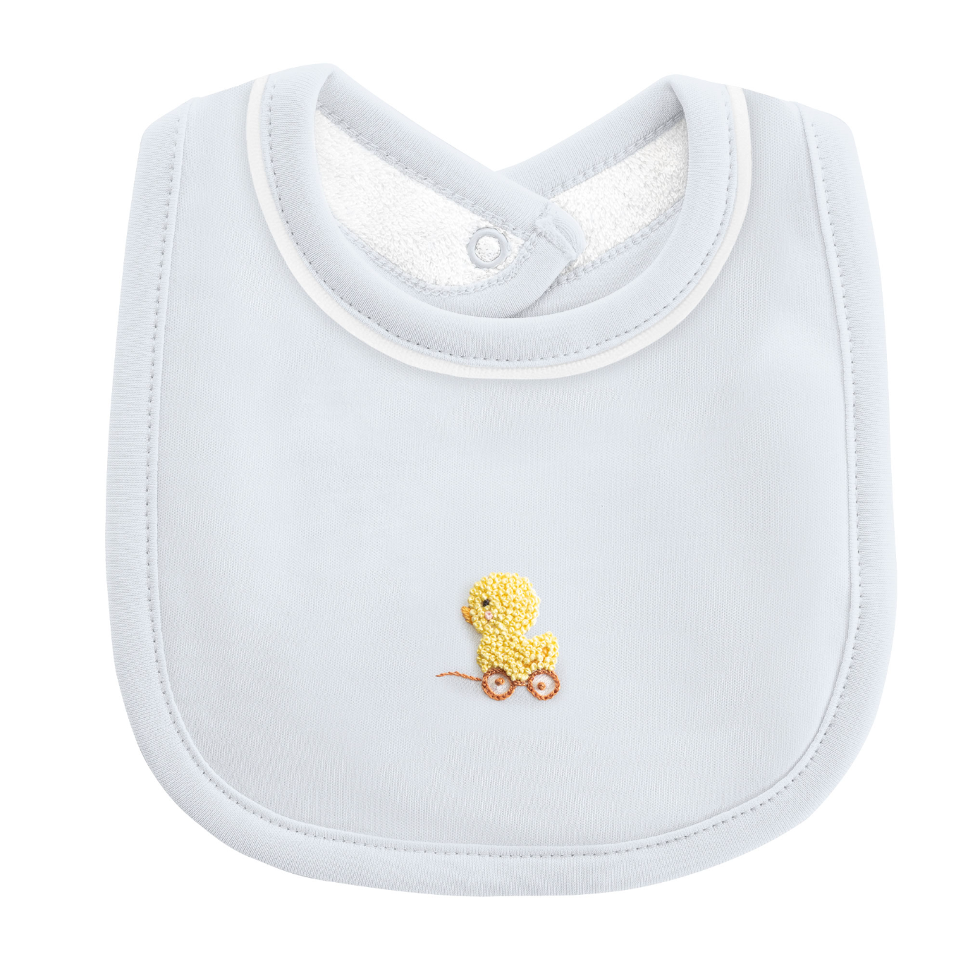 Baby Club Chic - Embroidered Vintage Toys on Blue Collection - Bib, Hat, Outfit, Blanket