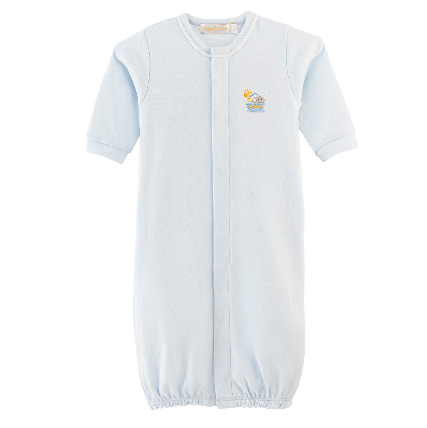Baby Club Chic - Embroidered Noah's Ark on Blue Collection - Bib, Hat, Outfit, Blanket