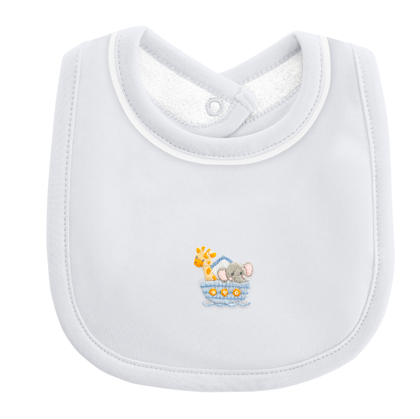 Baby Club Chic - Embroidered Noah's Ark on Blue Collection - Bib, Hat, Outfit, Blanket
